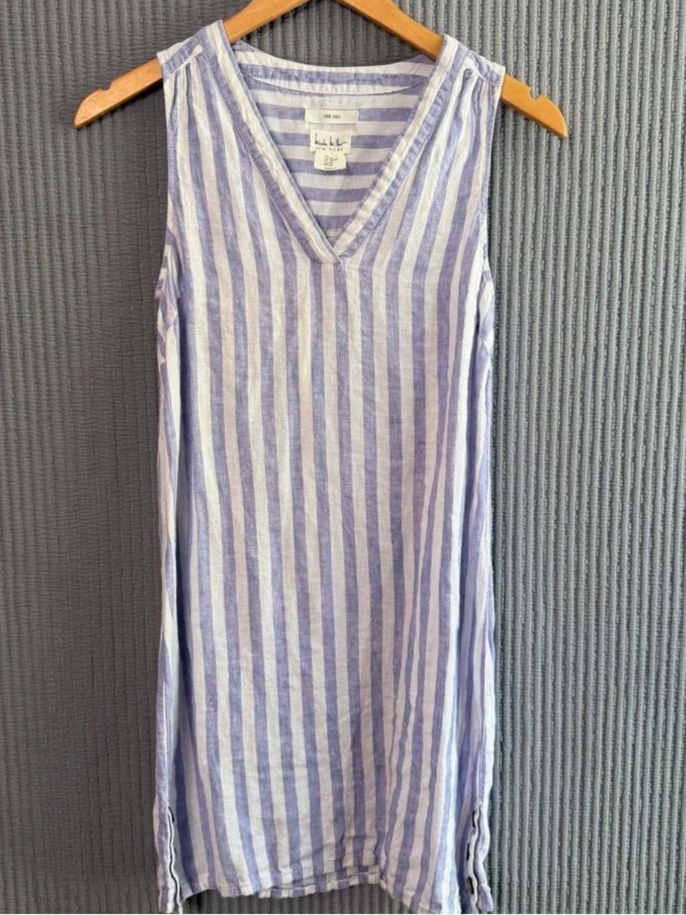Nicole Miller 100% Linen Striped Dress